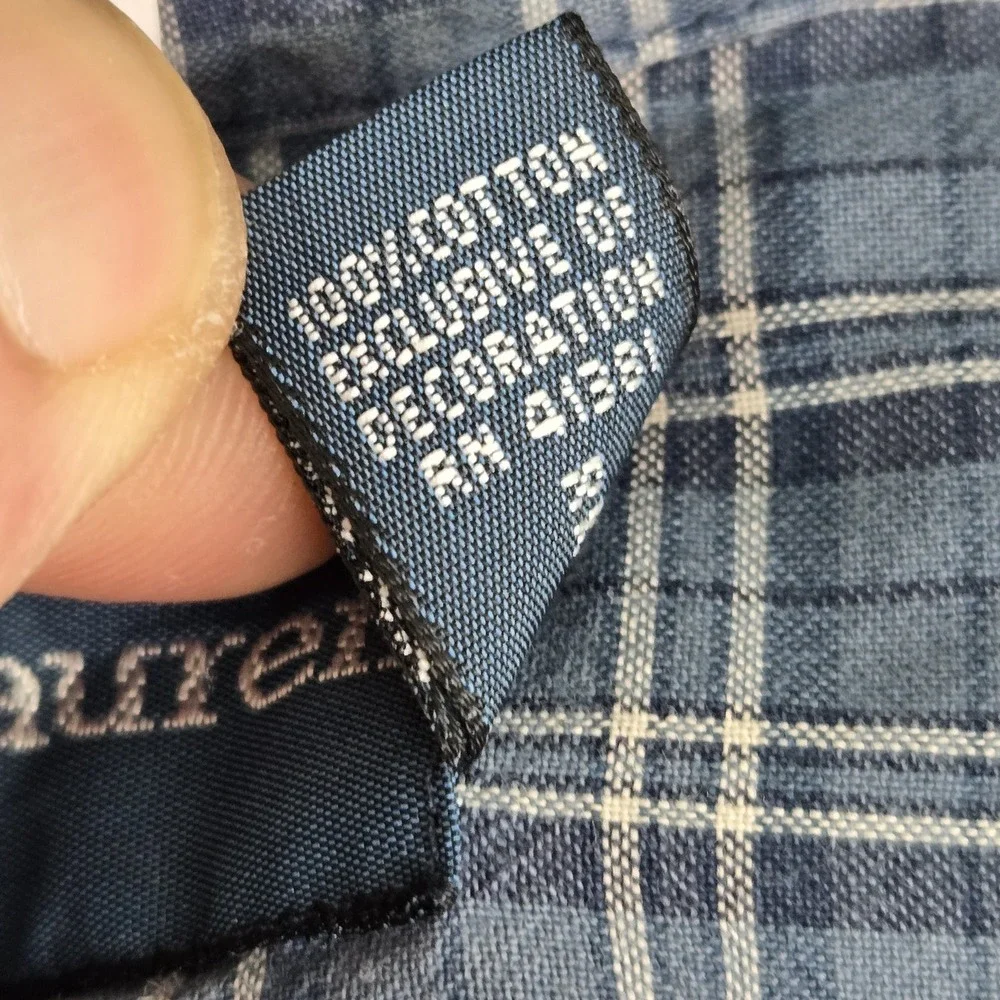 Ralph Lauren Men Button Up Shirt 4XB Blue Pony Embroidery Plaid